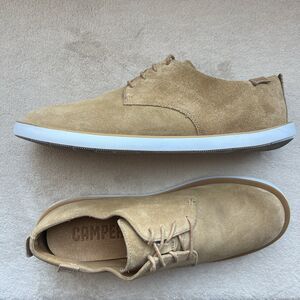 Camper Wagon Tan Brown Nubuck Leather Men EU 42 US 9 Lace Up Brogue Oxfords